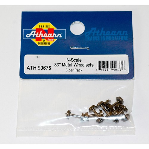 Athearn ~ Escala N ~ Juego de ruedas de metal 33" ~ 8 piezas ~ 90675 | Zustand: New