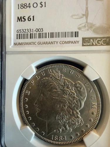 1884-O  $1  MORGAN SILVER DOLLAR  "NEW ORLEANS MINT"  NGC MS61
