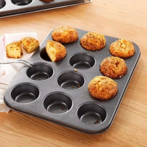 Muffin tray 6/12 Cupcake tin Non Stick Carbon Steel Baking Pan Yorkshire Pudding - Picture 1 of 19