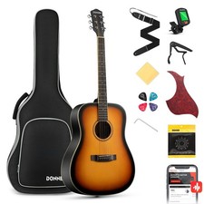 Donner 41 Inch Dreadnought Acoustic Guitar DAG-1S Bundle Sunburst