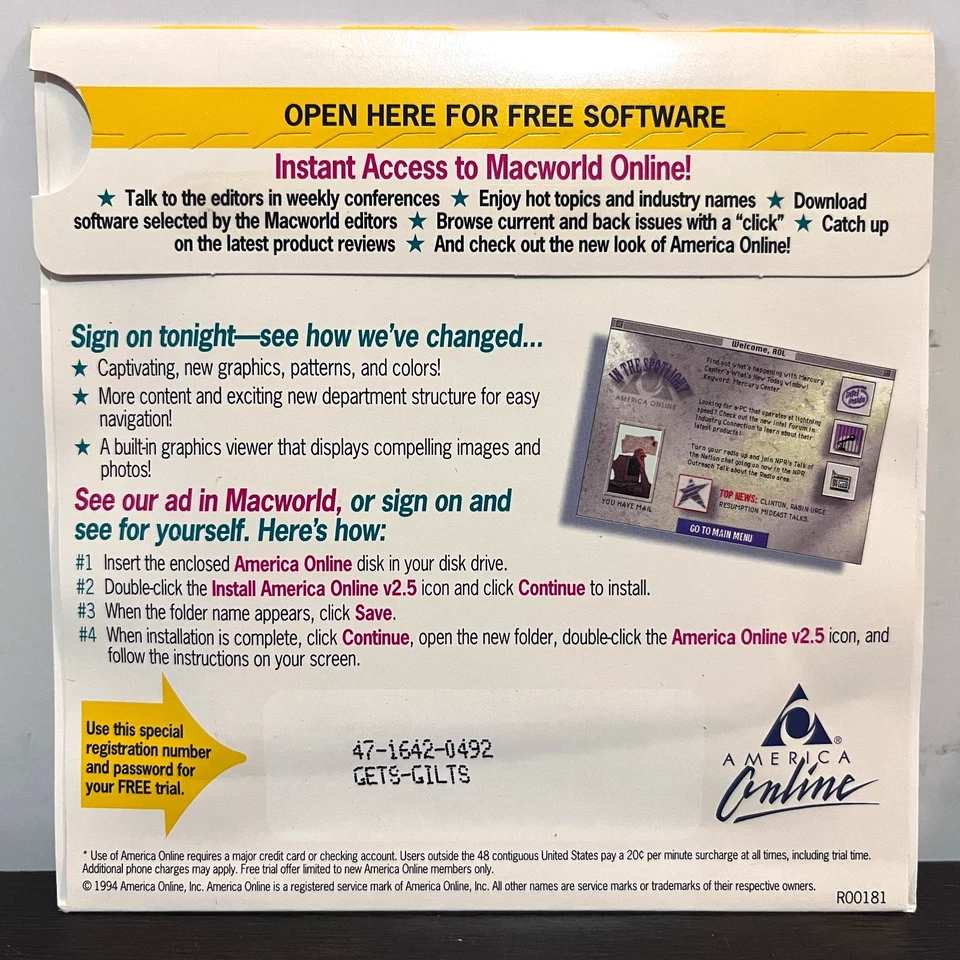 AOL America Online for Macintosh Version 2.5 Sealed in Package 3.5” Floppy Disk - Image 2 of 2