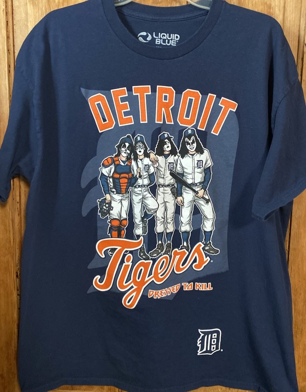 Detroit Tigers Kiss Dressed to Kill Rock T-Shirt Size XL Rock Band MLB
