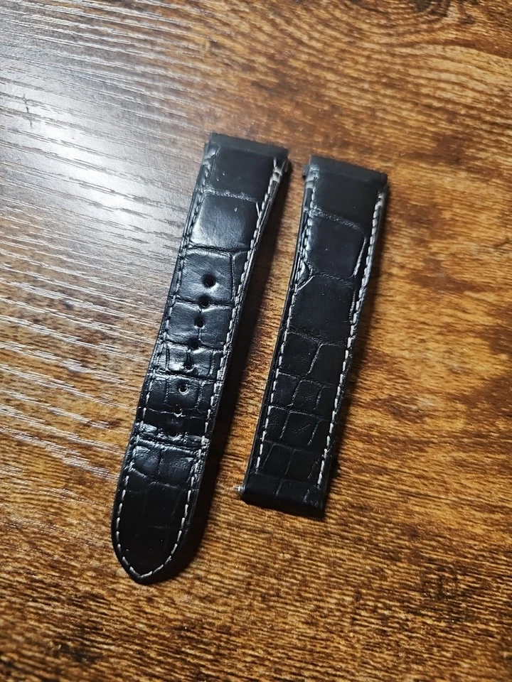 Оригинальный ремешок для часов Cartier 21/18 мм черная аллигаторская кожа KDAULABY #3 - Изображение 2 из 4