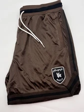 YoungLA Shorts Mens XL Brown Athletic Home Plate Jersey Gym Athlesiure Mesh
