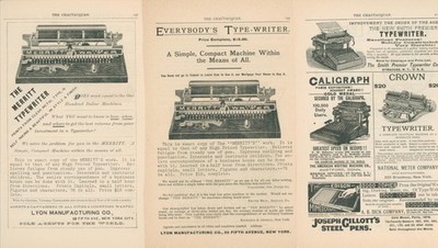 1890 Merritt Typewriter Ad Lot Caligraph Smith Premier Edison Mimeograph Crown 