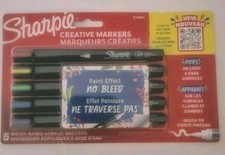 Sharpie Creative Markers Water-Based Acrylic Markers Brush Tip 5 Colors