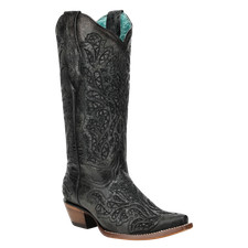 Corral Ladies Glittery Embroidered Black Western Boot A5095