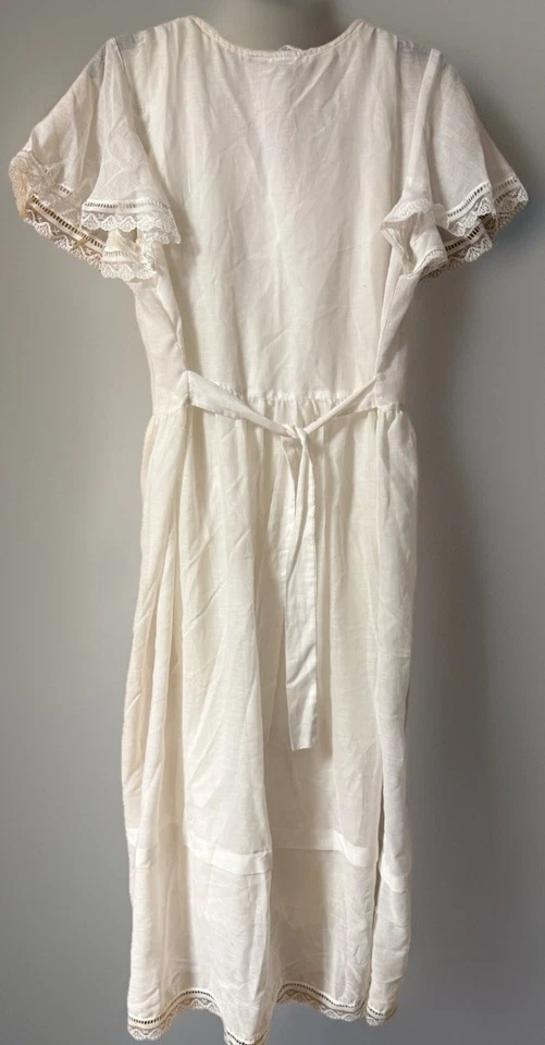 Vintage 70’s Gunne Sax by Jessica Off White Prairie Cottagecore Dress sz 11 / 12 - Imagem 4 de 4