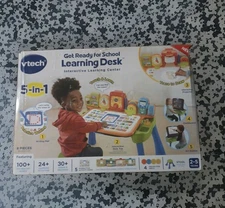 VTECH 5 IN 1GET READY FOR SCHOOL LEARNING DESK 8 PIECES - Used, Works