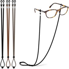 Adjustable Glasses Strap String with Secure Medium 15.5 in , Blk/Brn/Gry