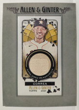 2021 Topps Allen & Ginter Framed Mini Relics #MFR-CC Carlos Correa Bat Relic
