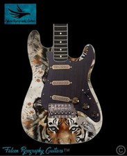 Handmade Unique Custom Made Tiger Splash  Elastic Guitar