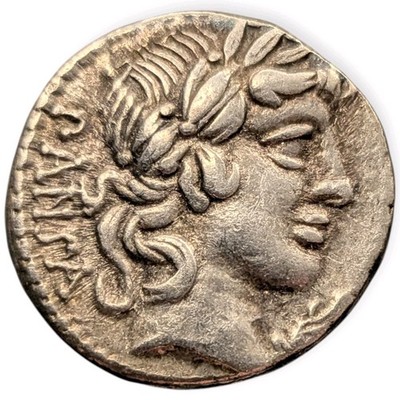 Denarius Vibius Pansa Apollo Minerva Quadriga Roman Republic Ancient Silver 4P