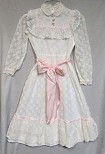 Vintage Girls Lace Dress Long Sleeves Ruth Of Carolina 12 Midi Party