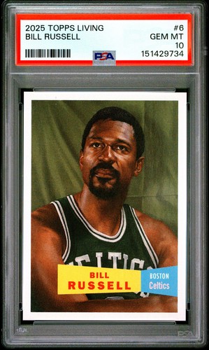 2025 Topps Living Bill Russell #6 "RARE - Low Pop" PSA 10 GEM MINT