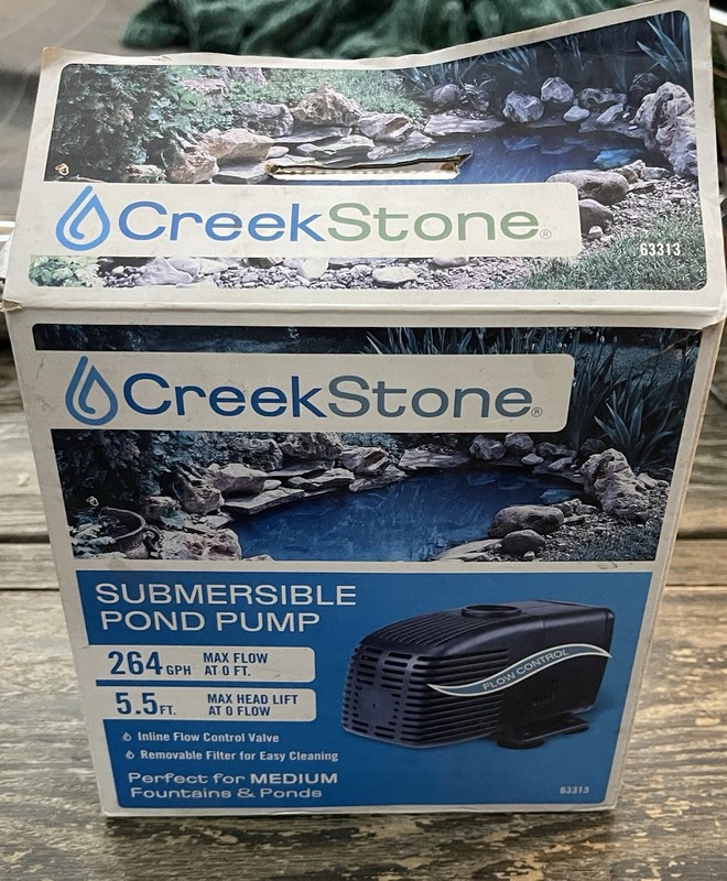 CreekStone Submersible Pond Pump 264 GPH Medium Fountains Ponds 63313