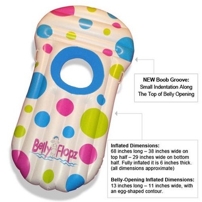 Belly Flopz Pregnancy Pool Float 68x38x6  Pool Float Belly Hole Boob Groove