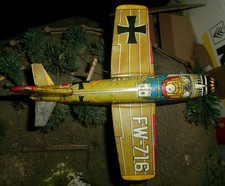 Blechspielzeug Focke Wulf 2WK Flugzeug mit Zahnradmotor FW 716 Plane Italy Toy