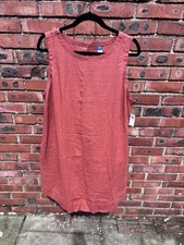 Old Navy XL Tall Rust Linen Blend Shift Dress Sleeveless Knee Length NWT