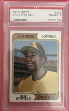 1974 TOPPS #456 DAVE WINFIELD RC PADRES HOF PSA 8   CENTERED