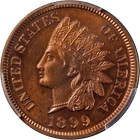 1899 Indian Cent Proof PCGS PR63 RB Superb Eye Appeal Strong Strike