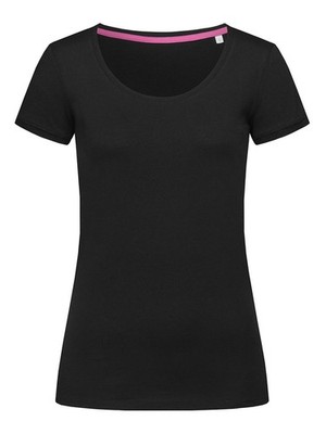 STEDMAN T-Shirt MEGAN CREW NECK Damen aus Jersey Kurzarm BLACK OPAL