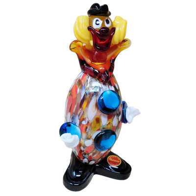 Murano Hand Blown Glass Clown Figurine Multicolor Venice Decorative Art NICE!