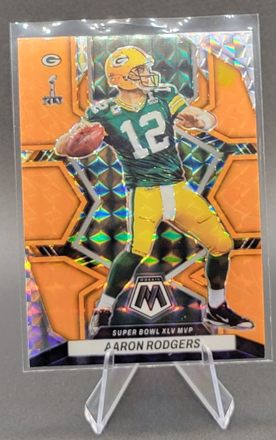 Aaron Rodgers 2022 Panini Mosaic No.294 Packers Orange Reactive Mosaic - NM