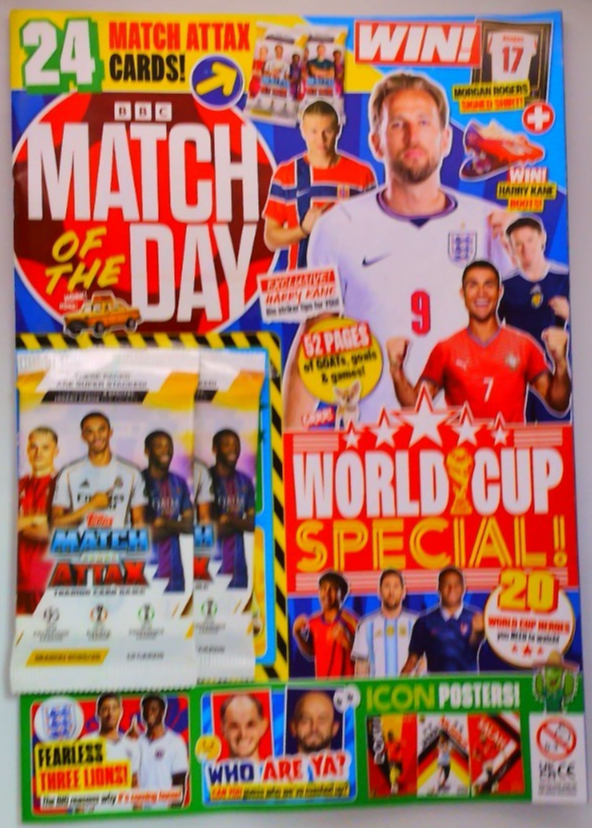 Match of the Day magazine 17thJune 2026 World Cup Special + Match Attax cards