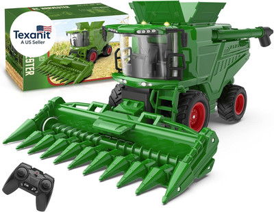 Remote Control Combine Harvester Tractor Toy with Corn Head, RC Tractor Toys for