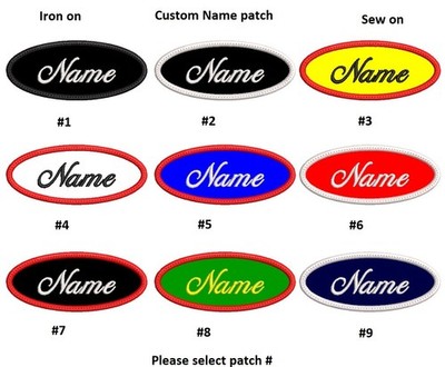 **LOVE IT** OVAL CUSTOM NAME TAG Embroidered ''Iron on'', F/ship