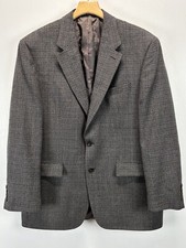 Lauren Ralph Lauren Mini Houndstooth Blazer Sport Coat Mens 42R Grey Career Wool
