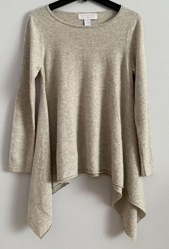 Design History Maglione Puro Cashmere Orlo Morso di Squalo Grigio Beige Donna Taglia M - Foto 1 di 6