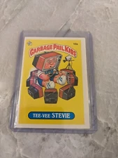 Garbage Pail Kids - 10a Tee-Vee Stevie White Blotch Error, Series 1 - OS1 USA