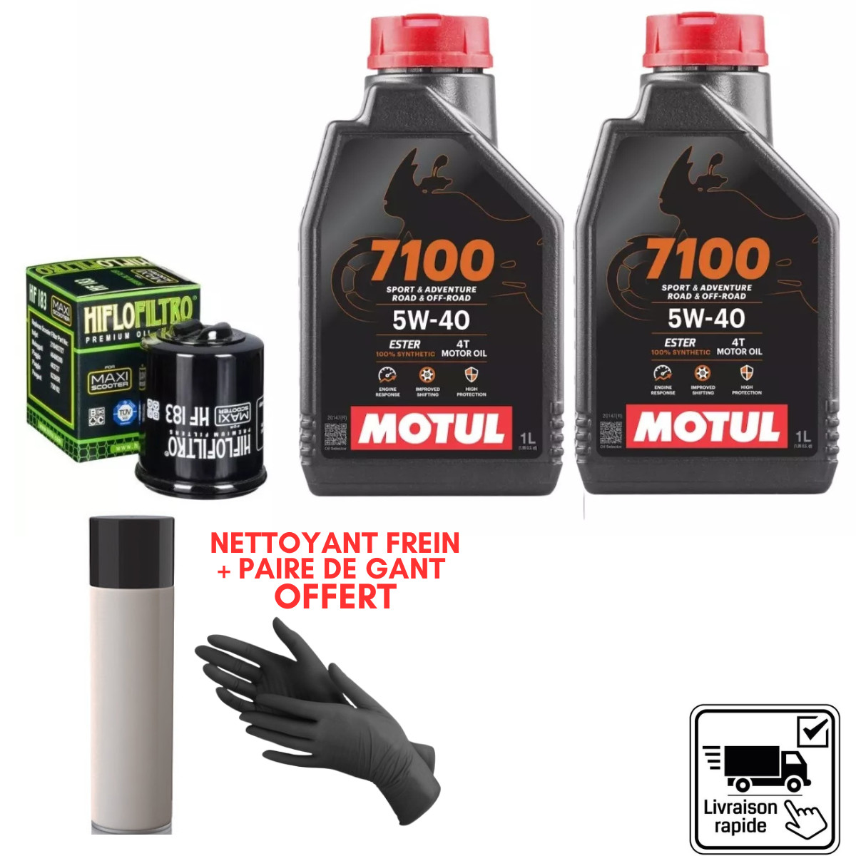 Kit vidange pour Gilera Runner 200 de 2003 à 2012 avec huile Motul 7100 4T