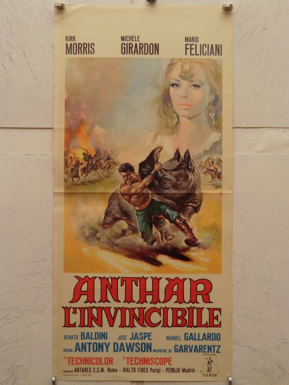 Locandina originale film Anthar l'invincibile (1964) - Regia di Antonio Margheriti