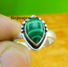 Malachite Gemstone ring 925 sterling silver handmade Gift US size 5 to 10