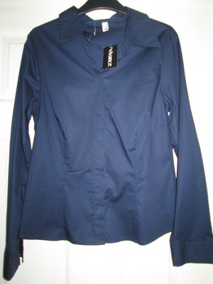 Ladies Vivance Collection Smart Navy Blue Fitted Shirt    Brand New  Size 14
