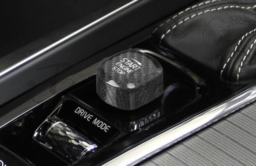 Fit For Volvo XC90 2016-2023 Dry Carbon Fiber One-Button Start Switch Cover Trim