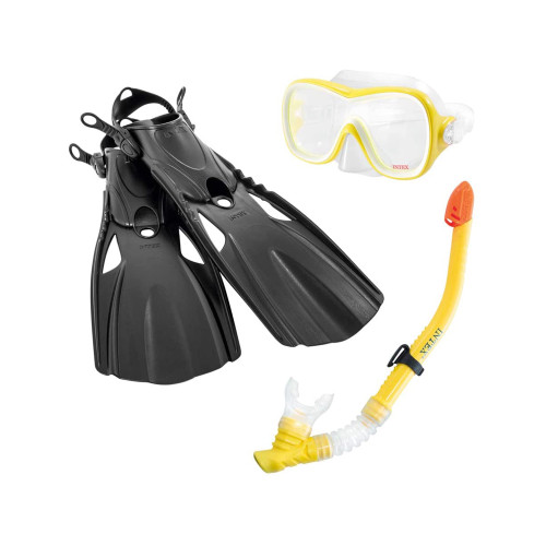 Intex 55658 Juego De Buceo Wave Rider Máscara De Snorkel Aletas Sea Lake Pool