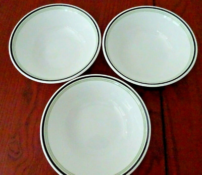 CORELLE BLACK ORCHID (3) 6 1/4'' SOUP/CEREAL BOWLS CORNING #2-F