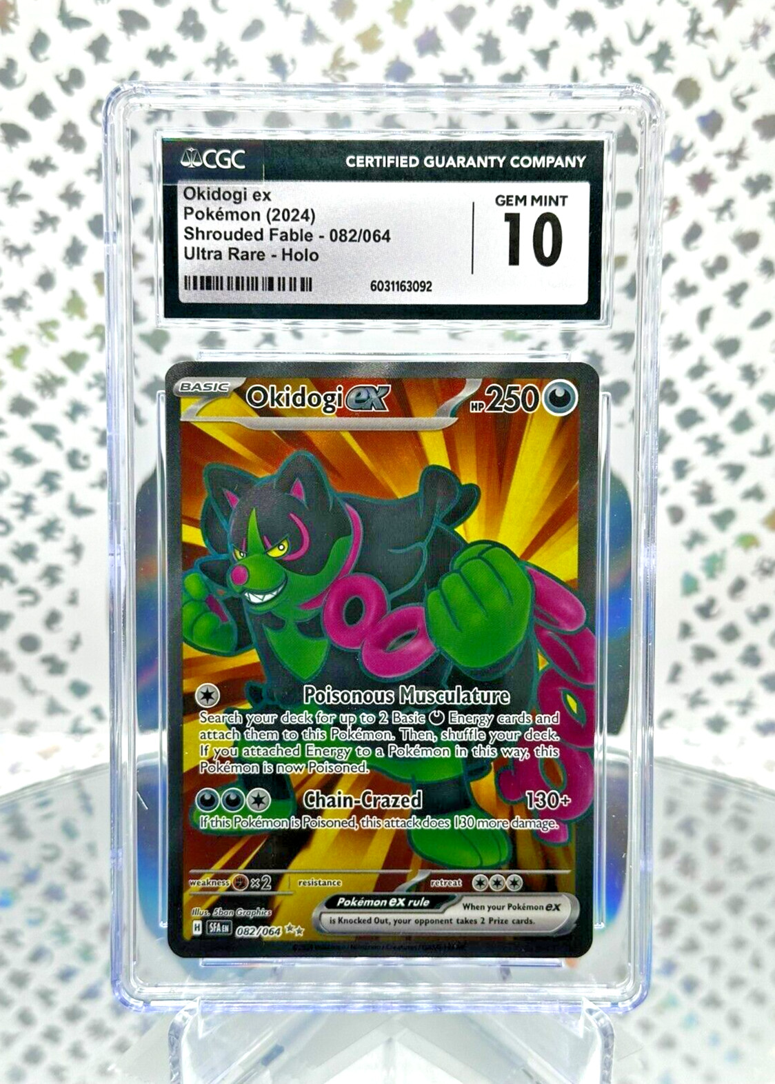 CGC 10 Okidogi EX 082/164 Shrouded Fable Full Art Ultra Rare Pokemon Card