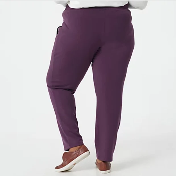 Denim Co. Active Brushed Back Jersey Pants with Pockets