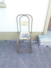Stuhl Esszimmerstuhl Einzelstuhl Stahlrohr Blech Shabby Chic 50er selten Sammler