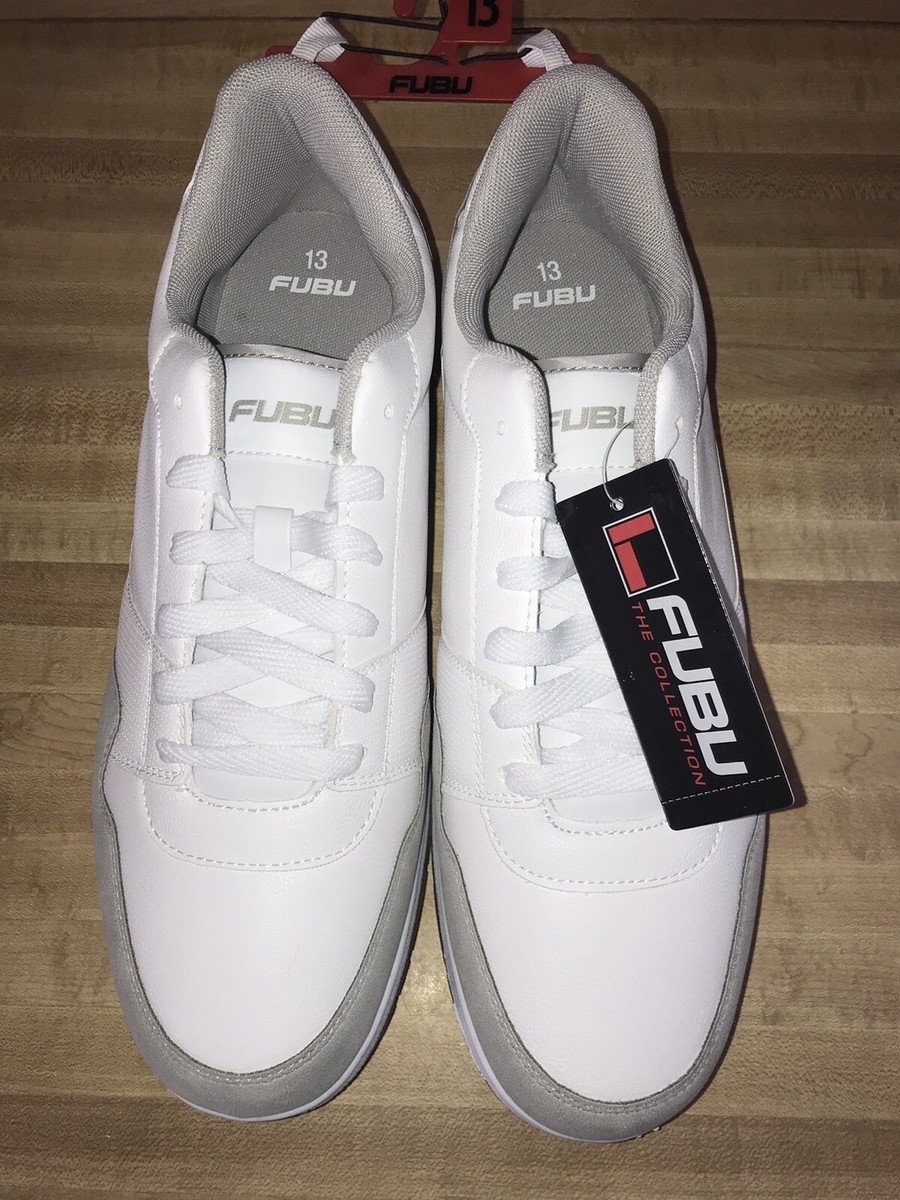 FUBU White and Gray Retro Court Sneakers FUBU White / Gray HUSTLE High-Top Athletic SNEAKERS Mens  main image 3