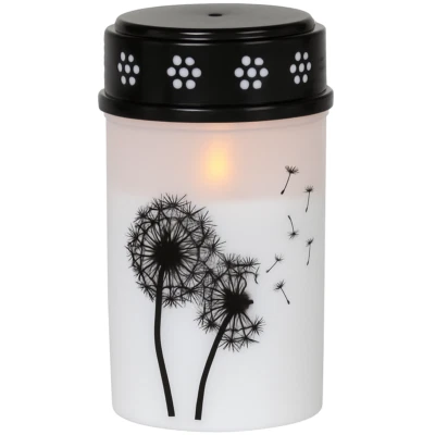 LED Grableuchte mit Motiv & TIMER Grablaterne Grablampe Kerze für Grab Batterie - Bild 1 von 4