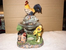 ROOSTER OIL INCENSE BURNER FIGURINE