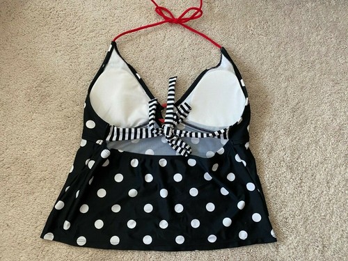 Ibiza set 2 pezzi costume da bagno nero bianco a pois top e fondo - Foto 6 di 9