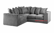 New Stone Plush fabric double Corner Sofa 3 2 Seater Grey Cream Armchair Swivel