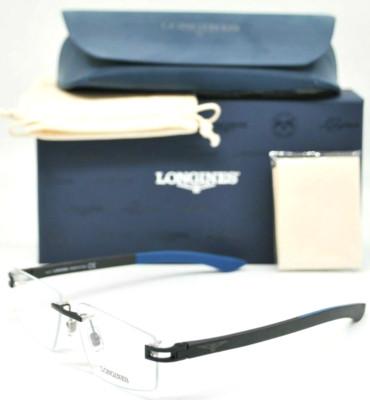 BRAND NEW LONGINES LG5007-H 002 RIMLESS MATTE BLACK EYEGLASSES AUTHENTIC 56-15